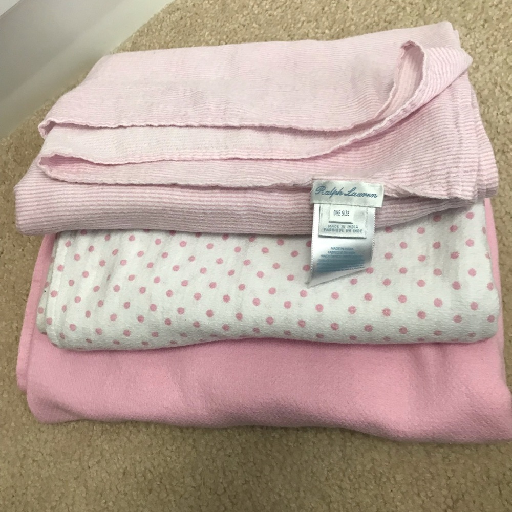 Set of 3 Ralph Lauren swaddle blankets